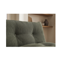 Canapé convertible AZENA 3 places en tissu côtelé – Vert foncé et noir – 190 x 80 x 90 cm