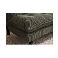 Canapé convertible AZENA 3 places en tissu côtelé – Vert foncé et noir – 190 x 80 x 90 cm