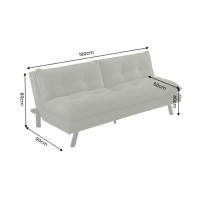 Canapé convertible AZENA 3 places en tissu côtelé – Vert foncé et noir – 190 x 80 x 90 cm