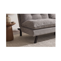 Canapé convertible AZENA 3 places en tissu chenille – Beige et noir – 190 x 80 x 90 cm