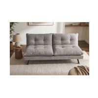 Canapé convertible AZENA 3 places en tissu chenille – Beige et noir – 190 x 80 x 90 cm