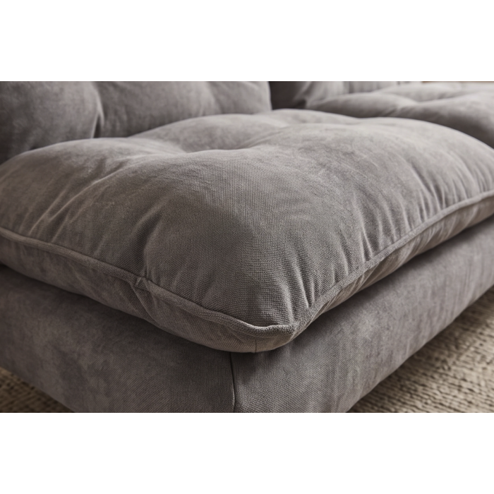 Canapé convertible AZENA 3 places en tissu chenille – Gris et noir – 190 x 80 x 90 cm