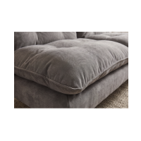 Canapé convertible AZENA 3 places en tissu chenille – Gris et noir – 190 x 80 x 90 cm
