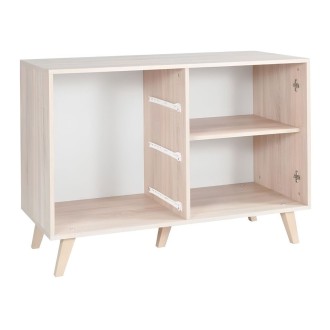 Cassettiera 1 porta e 3 cassetti MALMO color rovere chiaro e bianco