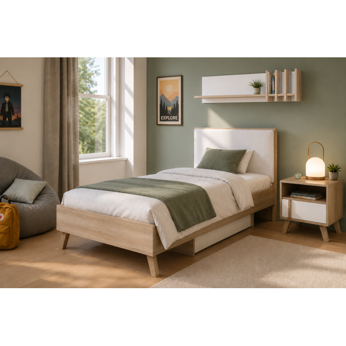 Wandrekken MALMO 100 cm kleur sonoma eik en wit
