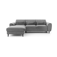 Canapé d'angle convertible gris angle gauche 4 places FABLE 