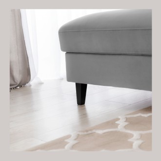 Canapé d'angle convertible gris angle gauche 4 places FABLE 