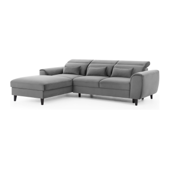 Canapé d'angle convertible gris angle gauche 4 places FABLE 