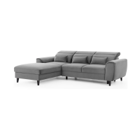 Canapé d'angle convertible gris angle gauche 4 places FABLE 
