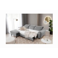 Canapé d'angle convertible gris angle gauche 4 places FABLE 