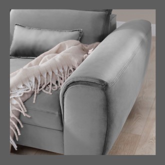 Canapé d'angle convertible gris angle gauche 4 places FABLE 
