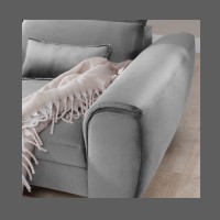 Canapé d'angle convertible gris angle gauche 4 places FABLE 