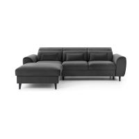 Canapé d'angle convertible gris foncé angle gauche 4 places FABLE 