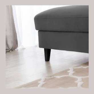 Canapé d'angle convertible gris foncé angle gauche 4 places FABLE 