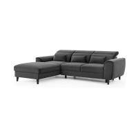 Canapé d'angle convertible gris foncé angle gauche 4 places FABLE 