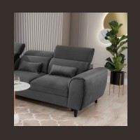 Canapé d'angle convertible gris foncé angle gauche 4 places FABLE 