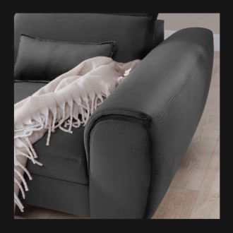 Canapé d'angle convertible gris foncé angle gauche 4 places FABLE 