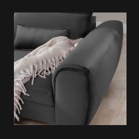 Canapé d'angle convertible gris foncé angle gauche 4 places FABLE 