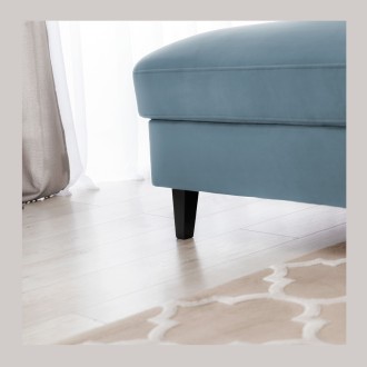 Canapé d'angle convertible bleu angle gauche 4 places FABLE 