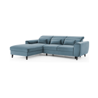 Canapé d'angle convertible bleu angle gauche 4 places FABLE 