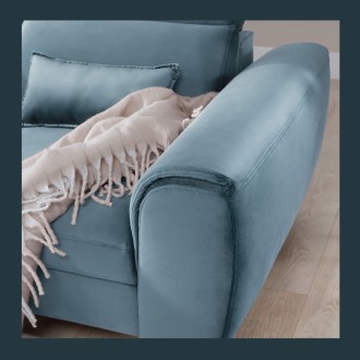Canapé d'angle convertible bleu angle gauche 4 places FABLE 