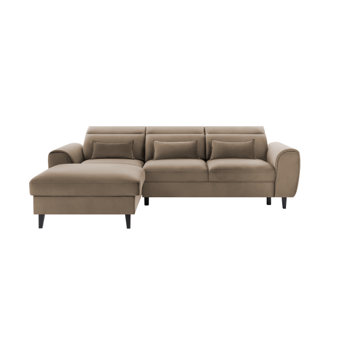 Canapé d'angle convertible marron angle gauche 4 places FABLE 