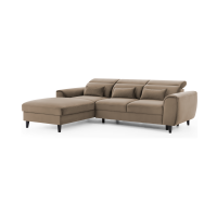 Canapé d'angle convertible marron angle gauche 4 places FABLE 