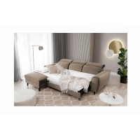 Canapé d'angle convertible marron angle gauche 4 places FABLE 