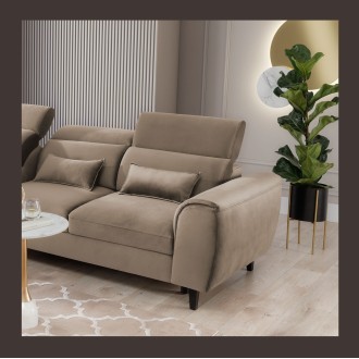 Canapé d'angle convertible marron angle gauche 4 places FABLE 