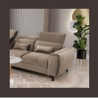 Canapé d'angle convertible marron angle gauche 4 places FABLE 