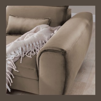Canapé d'angle convertible marron angle gauche 4 places FABLE 