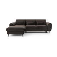 Canapé d'angle convertible chocolat angle gauche 4 places FABLE 