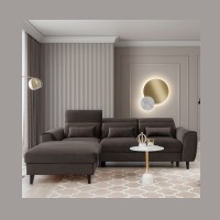 Canapé d'angle convertible chocolat angle gauche 4 places FABLE 
