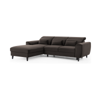 Canapé d'angle convertible chocolat angle gauche 4 places FABLE 