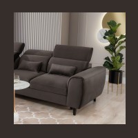 Canapé d'angle convertible chocolat angle gauche 4 places FABLE 