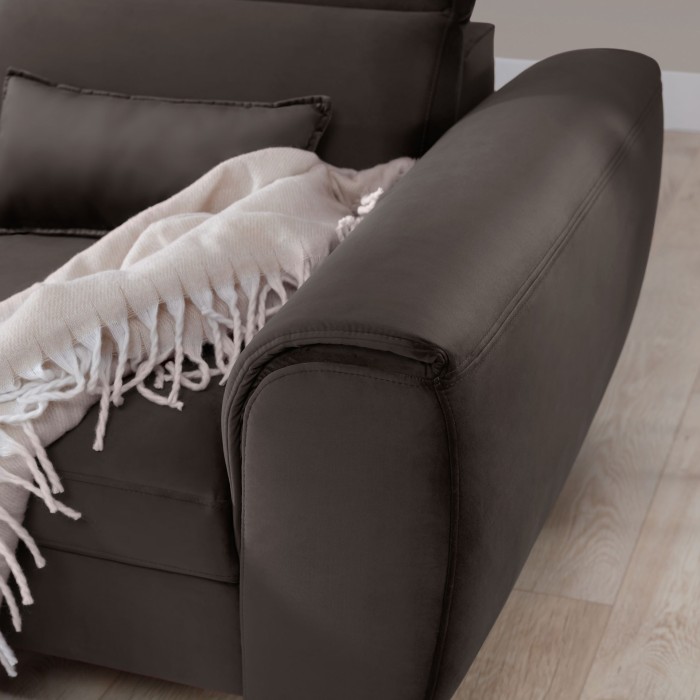 Canapé d'angle convertible chocolat angle gauche 4 places FABLE 