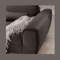 Canapé d'angle convertible chocolat angle gauche 4 places FABLE 