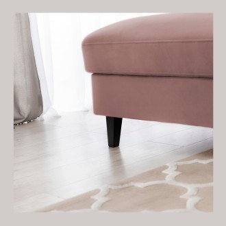 Canapé d'angle convertible rose angle gauche 4 places FABLE 