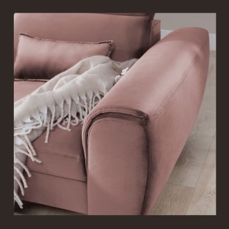 Canapé d'angle convertible rose angle gauche 4 places FABLE 