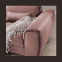 Canapé d'angle convertible rose angle gauche 4 places FABLE 
