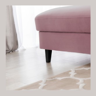 Canapé d'angle convertible rose foncé angle gauche 4 places FABLE 