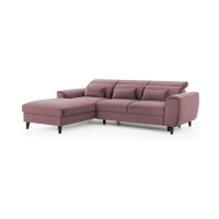 Canapé d'angle convertible rose foncé angle gauche 4 places FABLE 