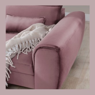 Canapé d'angle convertible rose foncé angle gauche 4 places FABLE 