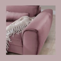 Canapé d'angle convertible rose foncé angle gauche 4 places FABLE 