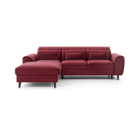 Canapé d'angle convertible rouge angle gauche 4 places FABLE 