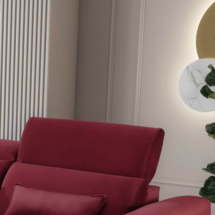 Canapé d'angle convertible rouge angle gauche 4 places FABLE 