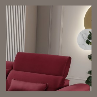 Canapé d'angle convertible rouge angle gauche 4 places FABLE 