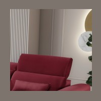 Canapé d'angle convertible rouge angle gauche 4 places FABLE 