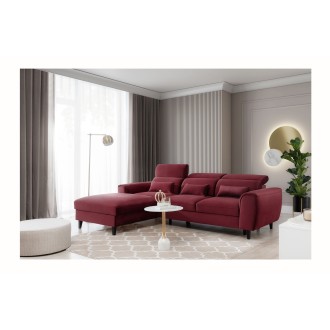 Canapé d'angle convertible rouge angle gauche 4 places FABLE 