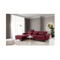 Canapé d'angle convertible rouge angle gauche 4 places FABLE 